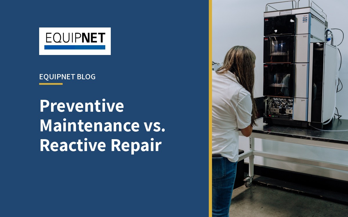 Laboratory technician servicing an HPLC system to prevent unplanned instrument downtime
